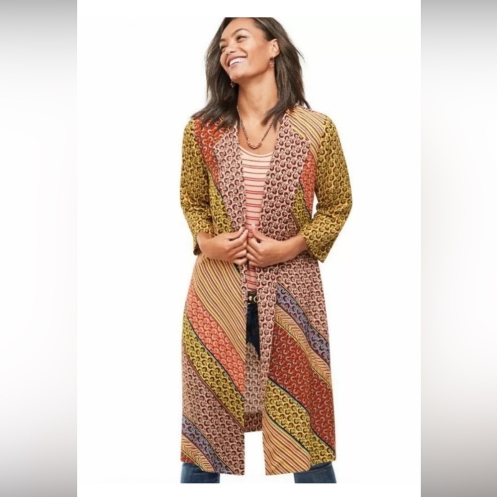Cabi Poet Jacket Patchwork Kimono #5664 Boho Patchy Size M